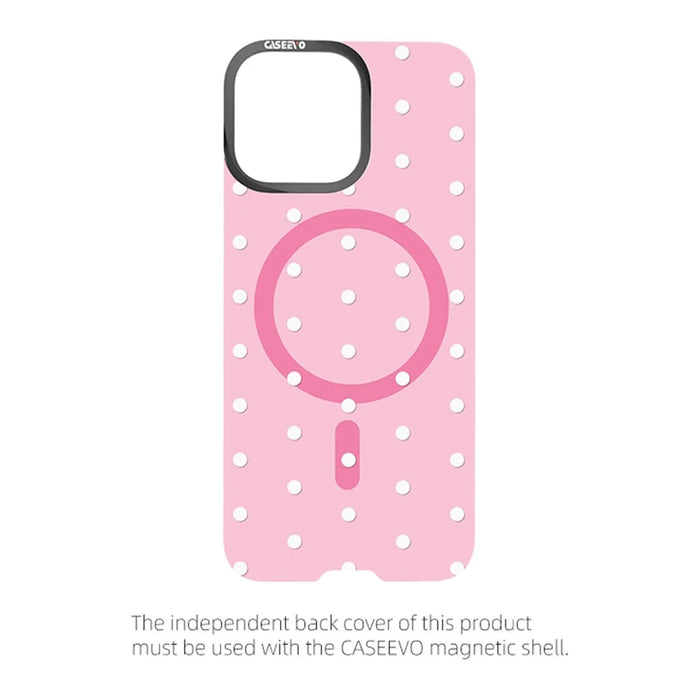 CASEEVO For iPhone 16 Pro Case Compatible with MagSafe TPU Acrylic Cover with Interchangeable Dots Backplate - Pink - 3