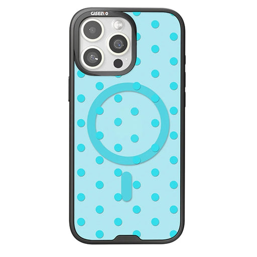 CASEEVO For iPhone 15 Pro Case Compatible with MagSafe TPU Acrylic Cover with Interchangeable Dots Backplate - Blue - 1
