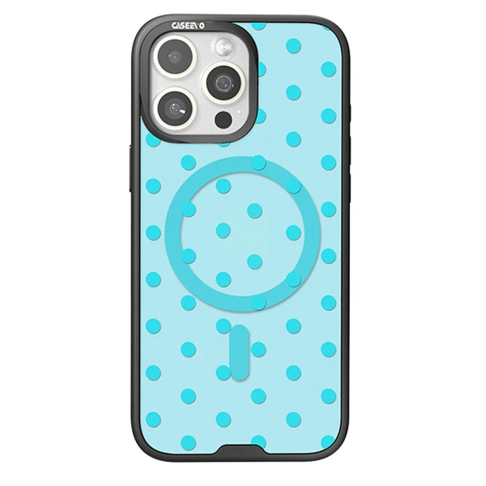 CASEEVO For iPhone 15 Pro Case Compatible with MagSafe TPU Acrylic Cover with Interchangeable Dots Backplate - Blue - 1