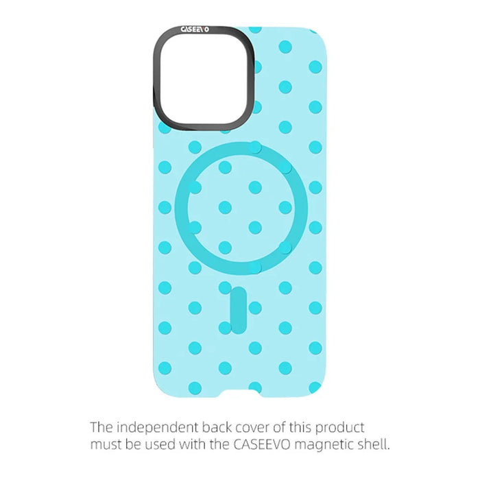 CASEEVO For iPhone 15 Pro Case Compatible with MagSafe TPU Acrylic Cover with Interchangeable Dots Backplate - Blue - 3