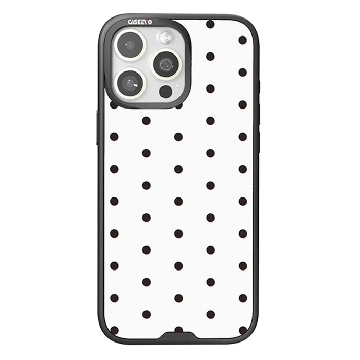 CASEEVO For iPhone 15 Pro Max Case Compatible with MagSafe TPU Acrylic Cover with Interchangeable Dots Backplate - White - 1