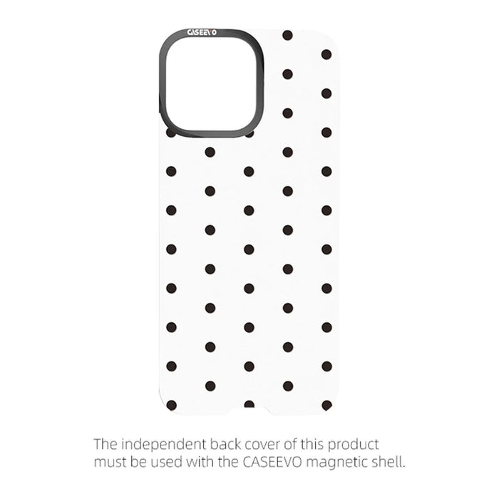 CASEEVO For iPhone 15 Pro Max Case Compatible with MagSafe TPU Acrylic Cover with Interchangeable Dots Backplate - White - 3