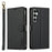 LC.IMEEKE L2 Series for Samsung Galaxy A16 5G / 4G Case PU Leather Wallet Detachable Magnetic Phone Cover - Black - 1