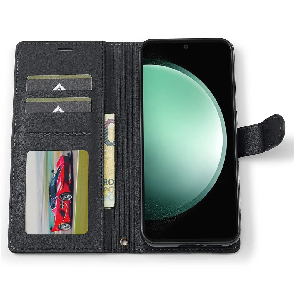 LC.IMEEKE L2 Series for Samsung Galaxy A16 5G / 4G Case PU Leather Wallet Detachable Magnetic Phone Cover - Black - 3
