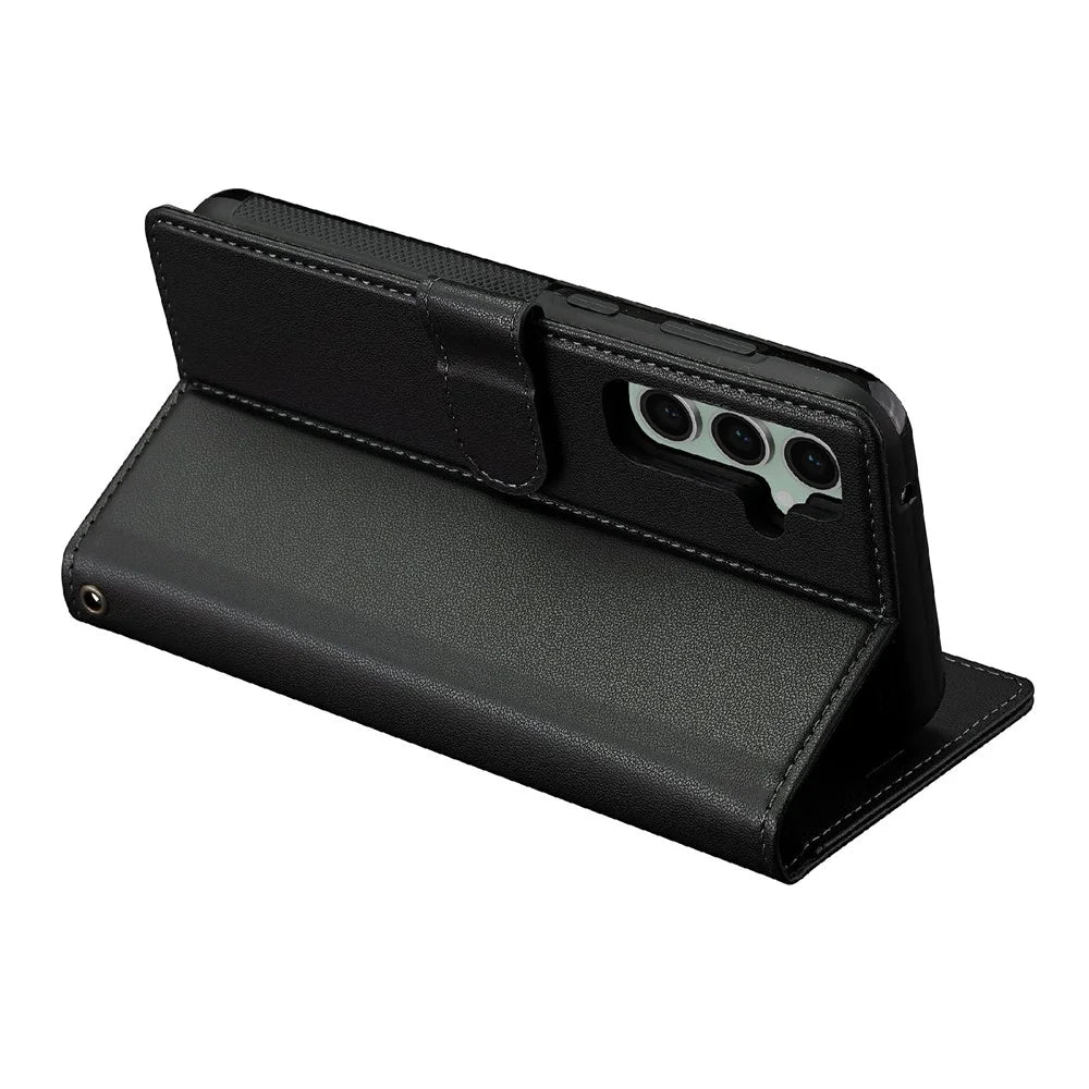 LC.IMEEKE L2 Series for Samsung Galaxy A16 5G / 4G Case PU Leather Wallet Detachable Magnetic Phone Cover - Black - 5