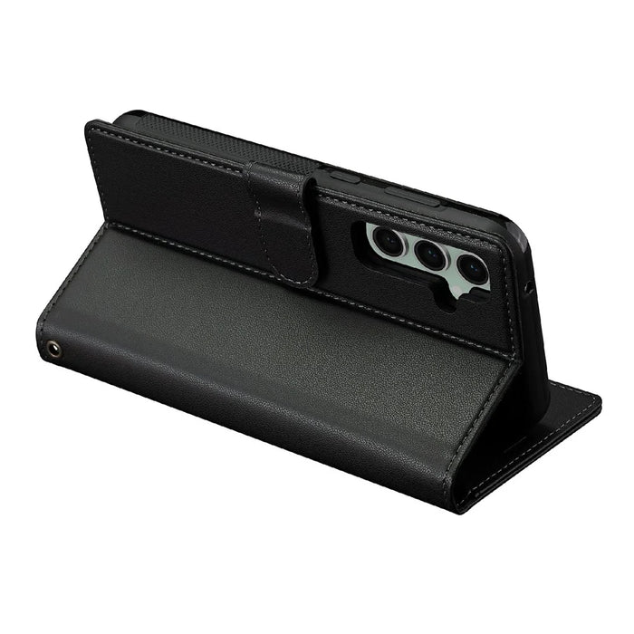 LC.IMEEKE L2 Series for Samsung Galaxy A16 5G / 4G Case PU Leather Wallet Detachable Magnetic Phone Cover - Black - 5