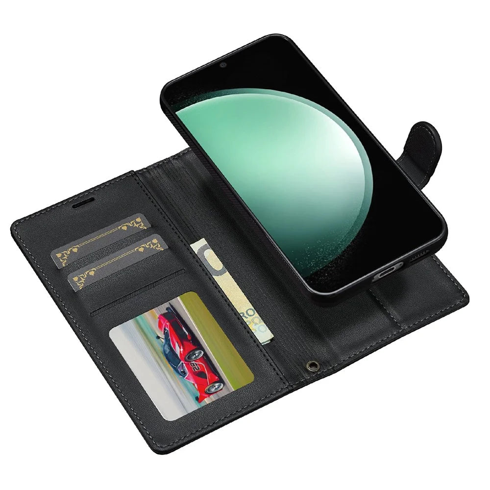 LC.IMEEKE L2 Series for Samsung Galaxy A16 5G / 4G Case PU Leather Wallet Detachable Magnetic Phone Cover - Black - 6