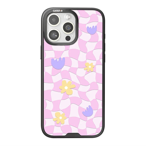 CASEEVO For iPhone 14 Pro Case Compatible with MagSafe TPU Acrylic Magnetic Phone Cover with Detachable Grid Backplate - Wave - 1