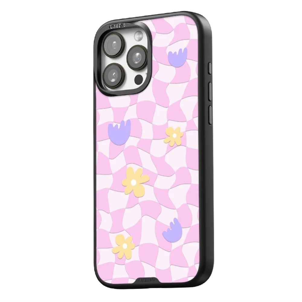 CASEEVO For iPhone 14 Pro Case Compatible with MagSafe TPU Acrylic Magnetic Phone Cover with Detachable Grid Backplate - Wave - 2