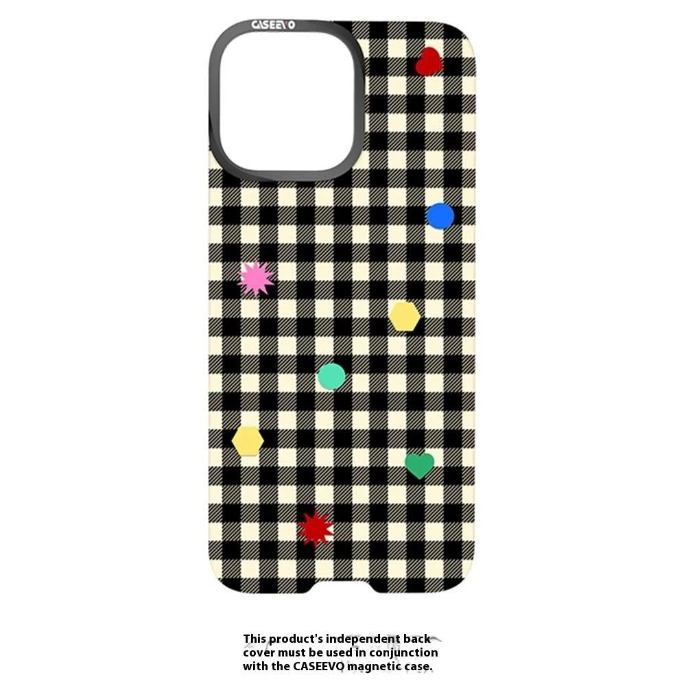CASEEVO For iPhone 14 Pro Max Case Compatible with MagSafe TPU Acrylic Magnetic Phone Cover with Detachable Grid Backplate - Black - 3