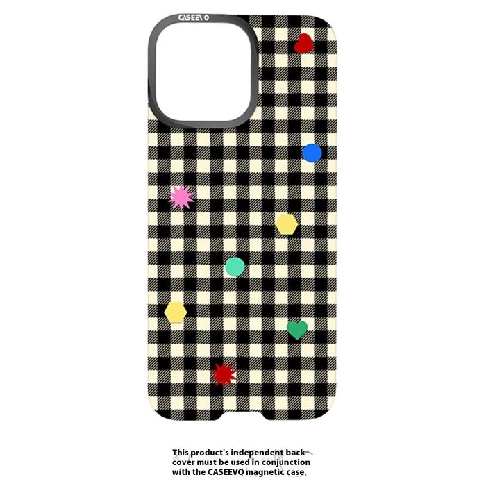 CASEEVO For iPhone 14 Pro Max Case Compatible with MagSafe TPU Acrylic Magnetic Phone Cover with Detachable Grid Backplate - Black - 3
