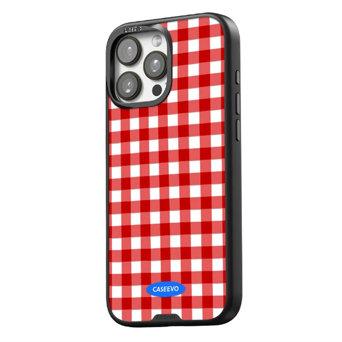 CASEEVO For iPhone 15 Pro Max Case Compatible with MagSafe TPU Acrylic Magnetic Phone Cover with Detachable Grid Backplate - Red - 2