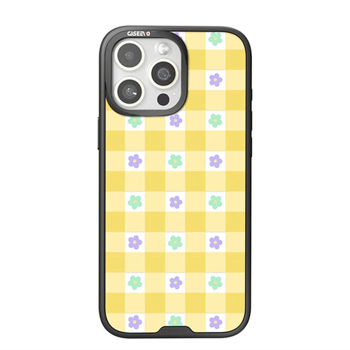 CASEEVO For iPhone 16 Pro Max Case Compatible with MagSafe TPU Acrylic Magnetic Phone Cover with Detachable Grid Backplate - Flower - 1