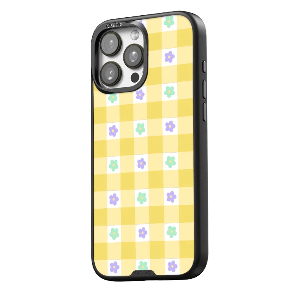 CASEEVO For iPhone 16 Pro Max Case Compatible with MagSafe TPU Acrylic Magnetic Phone Cover with Detachable Grid Backplate - Flower - 2