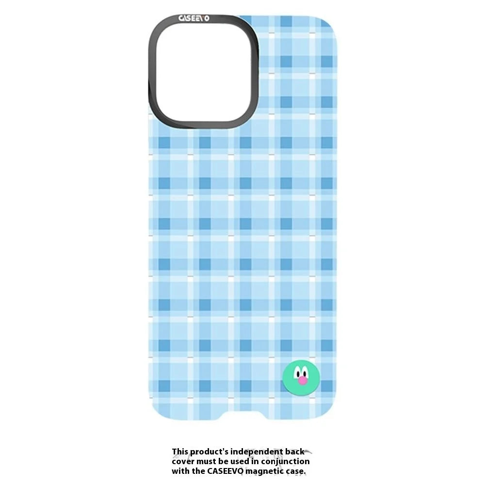 CASEEVO For iPhone 16 Pro Case Compatible with MagSafe TPU Acrylic Magnetic Phone Cover with Detachable Grid Backplate - Blue - 3