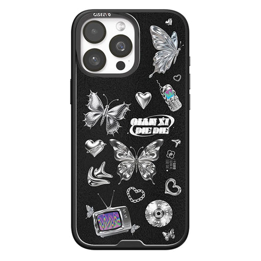 CASEEVO For iPhone 14 Pro Max Magnetic Case Compatible with MagSafe TPU Acrylic Cover with Interchangeable Butterflies Backplate - Midnight Fantasy - 1