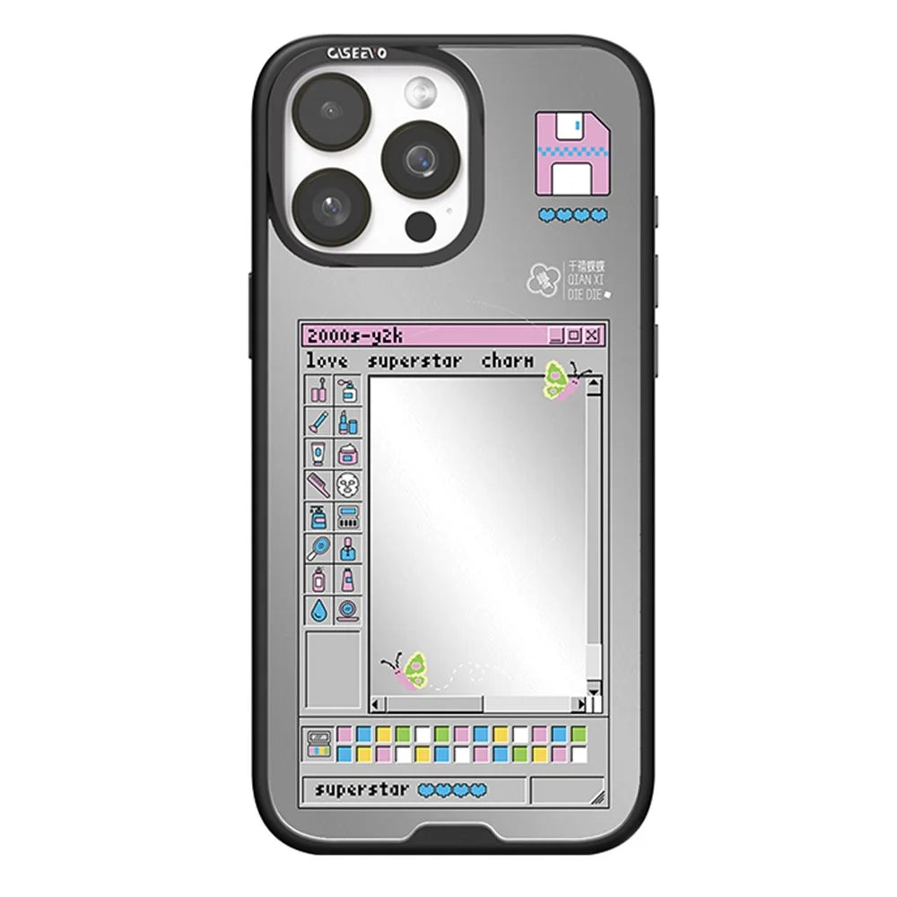 CASEEVO For iPhone 14 Pro Magnetic Case Compatible with MagSafe TPU Acrylic Cover with Interchangeable Butterflies Backplate - Glam Butterfly - 1