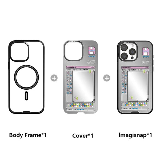 CASEEVO For iPhone 14 Pro Magnetic Case Compatible with MagSafe TPU Acrylic Cover with Interchangeable Butterflies Backplate - Glam Butterfly - 2
