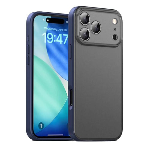 IPAKY For iPhone 17 Pro Case Shockproof PC+TPU Matte Phone Cover - Blue - 1