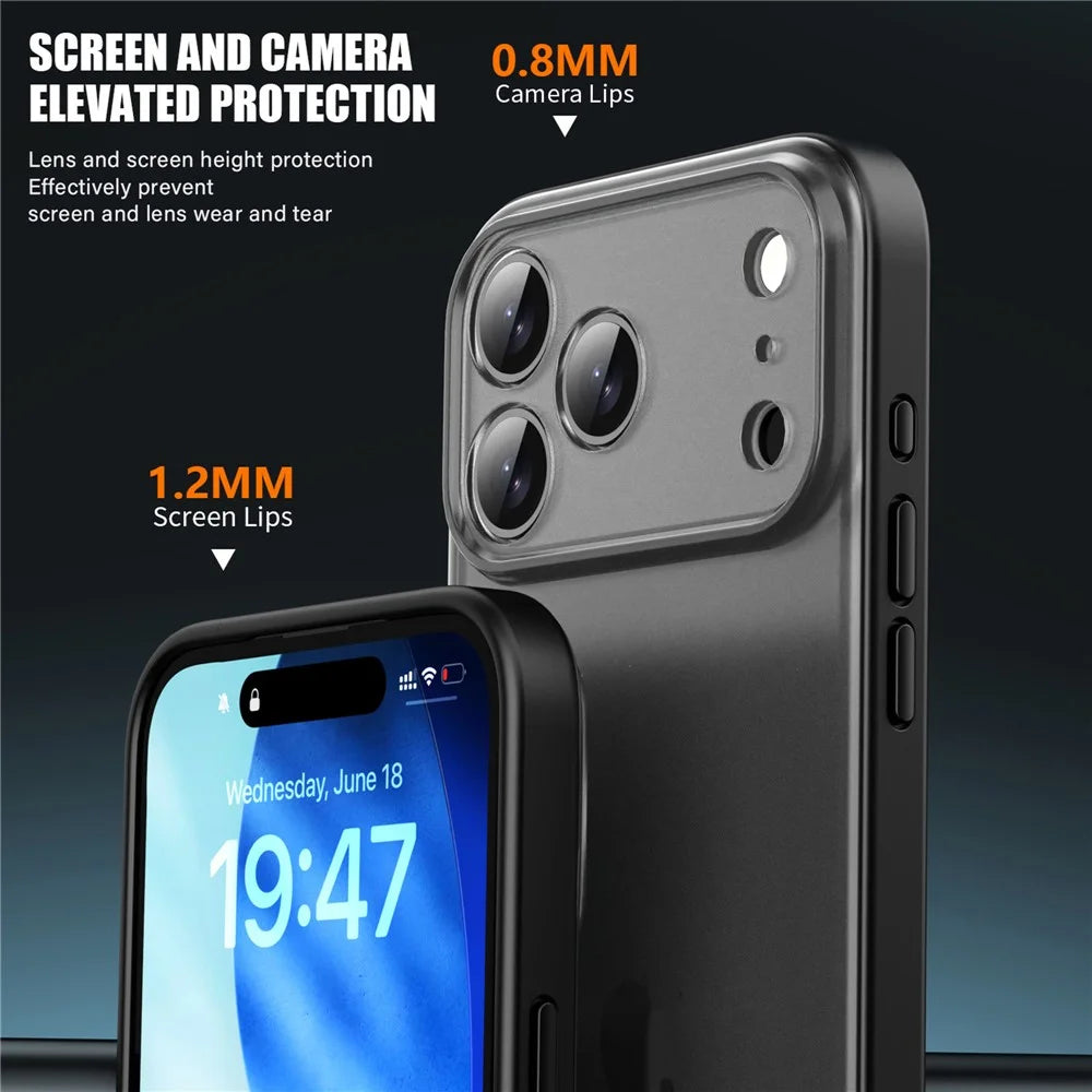 IPAKY For iPhone 17 Pro Case Shockproof PC+TPU Matte Phone Cover - Blue - 5