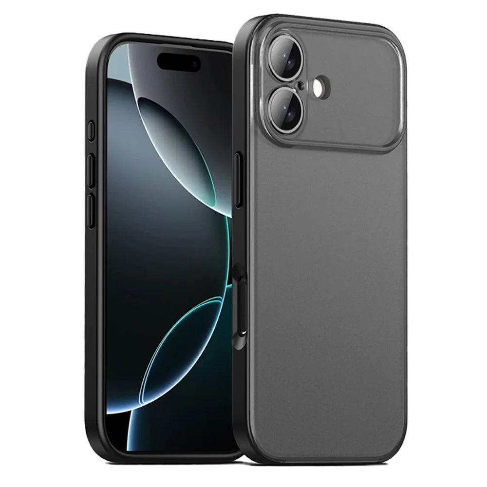 IPAKY For iPhone 17 Case Shockproof PC+TPU Matte Phone Cover - Black - 1