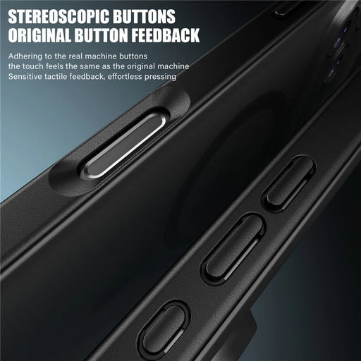 IPAKY For iPhone 17 Case Shockproof PC+TPU Matte Phone Cover - Black - 2