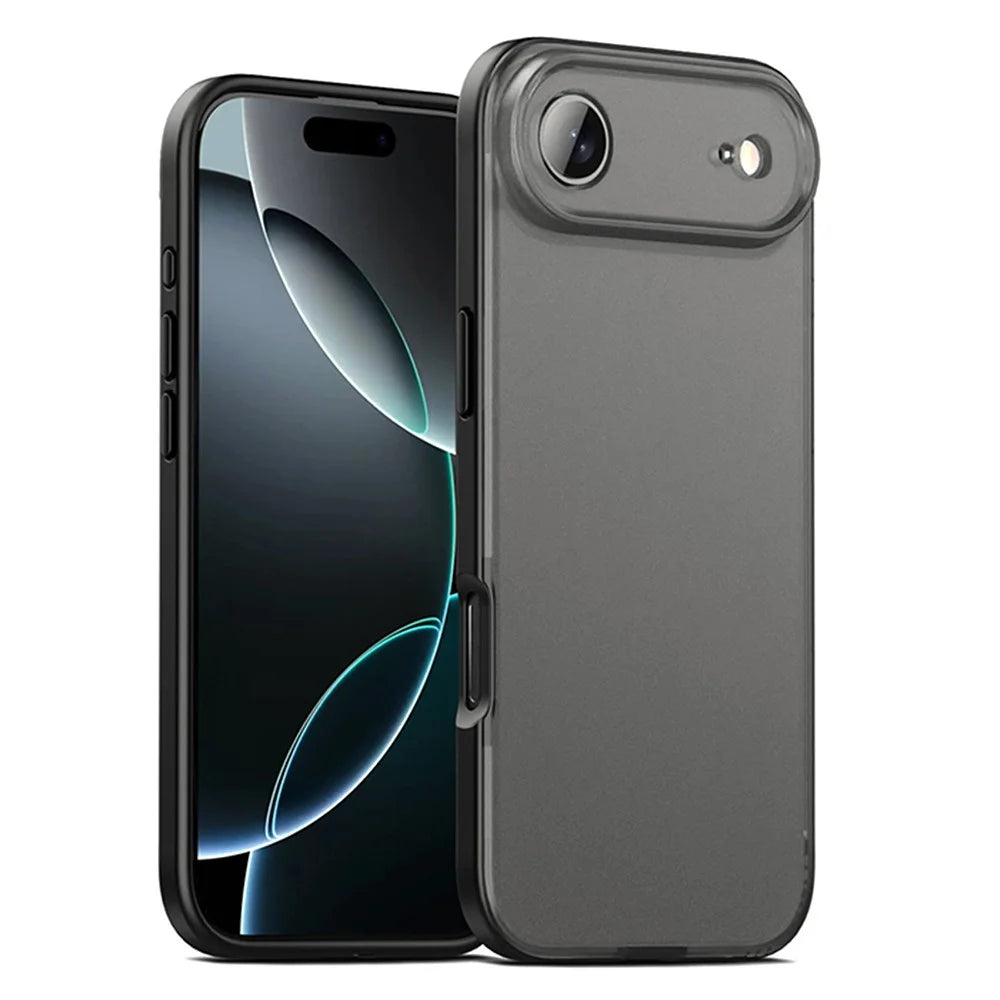 IPAKY For iPhone Air Case Shockproof PC+TPU Matte Phone Cover - Black - 1