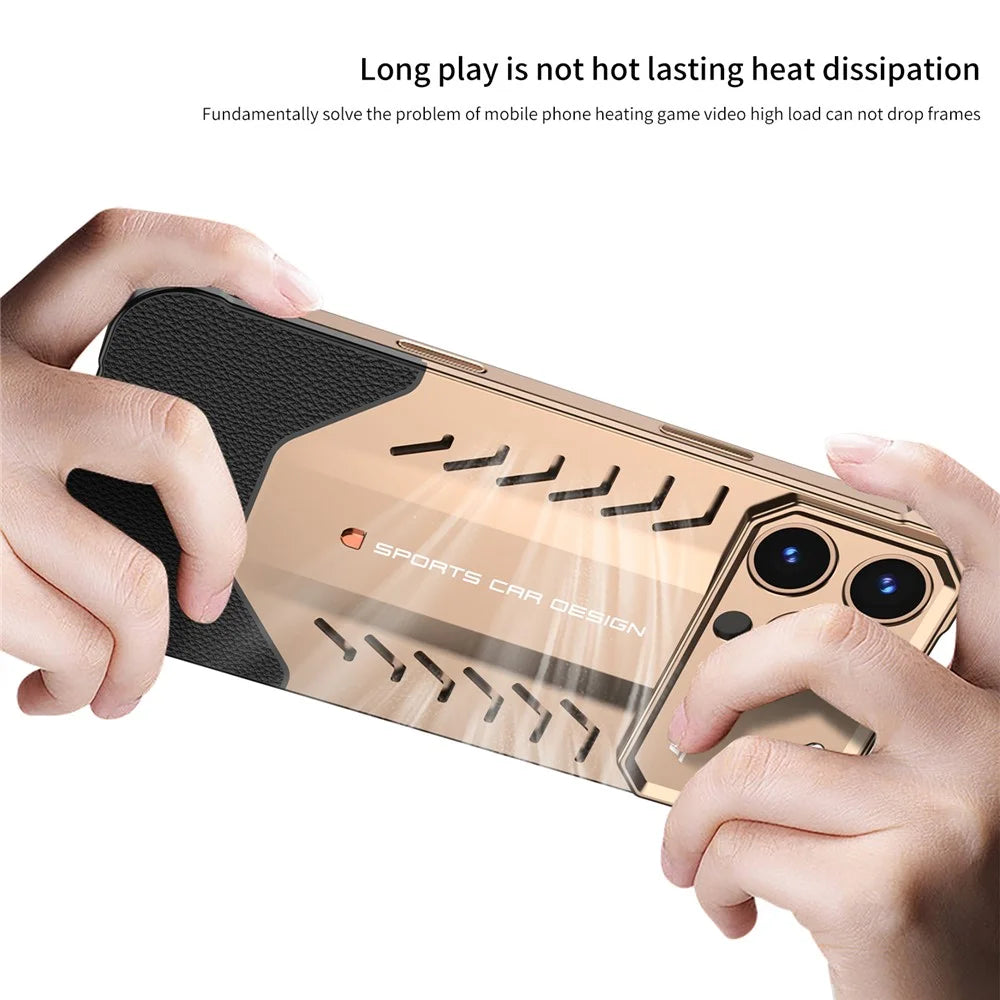 DYONG For iPhone 16 Pro Max Metal Case Snap-Open Design Heat Dissipation Shockproof Phone Cover - Titanium - 6