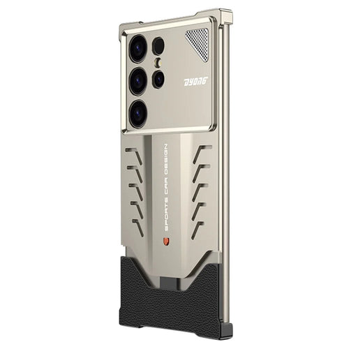 DYONG For Samsung Galaxy S25 Ultra Metal Case Snap-Open Design Heat Dissipation Shockproof Phone Cover - Titanium - 1
