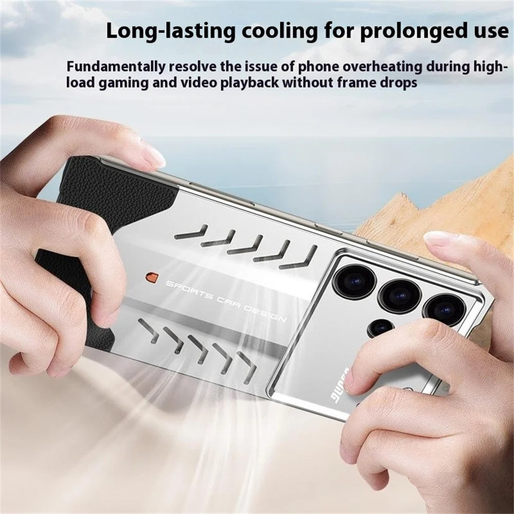 DYONG For Samsung Galaxy S24 Ultra Metal Case Snap-Open Design Heat Dissipation Shockproof Phone Cover - Titanium - 4