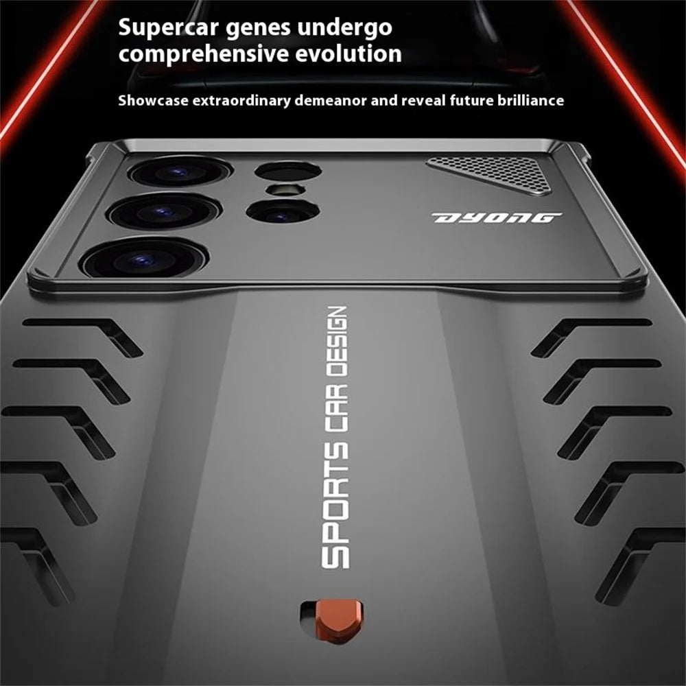 DYONG For Samsung Galaxy S24 Ultra Metal Case Snap-Open Design Heat Dissipation Shockproof Phone Cover - Titanium - 5