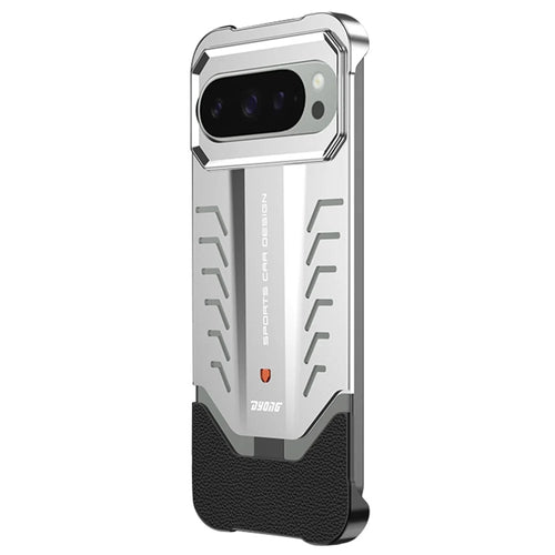 DYONG For Google Pixel 9 / 9 Pro Metal Case Snap-Open Design Heat Dissipation Shockproof Phone Cover - Titanium Silver - 1