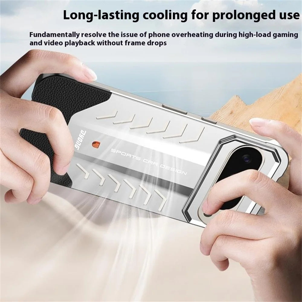 DYONG For Google Pixel 9 / 9 Pro Metal Case Snap-Open Design Heat Dissipation Shockproof Phone Cover - Titanium Silver - 4