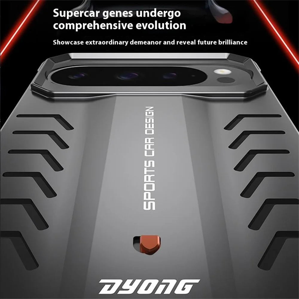 DYONG For Google Pixel 9 / 9 Pro Metal Case Snap-Open Design Heat Dissipation Shockproof Phone Cover - Titanium Silver - 5