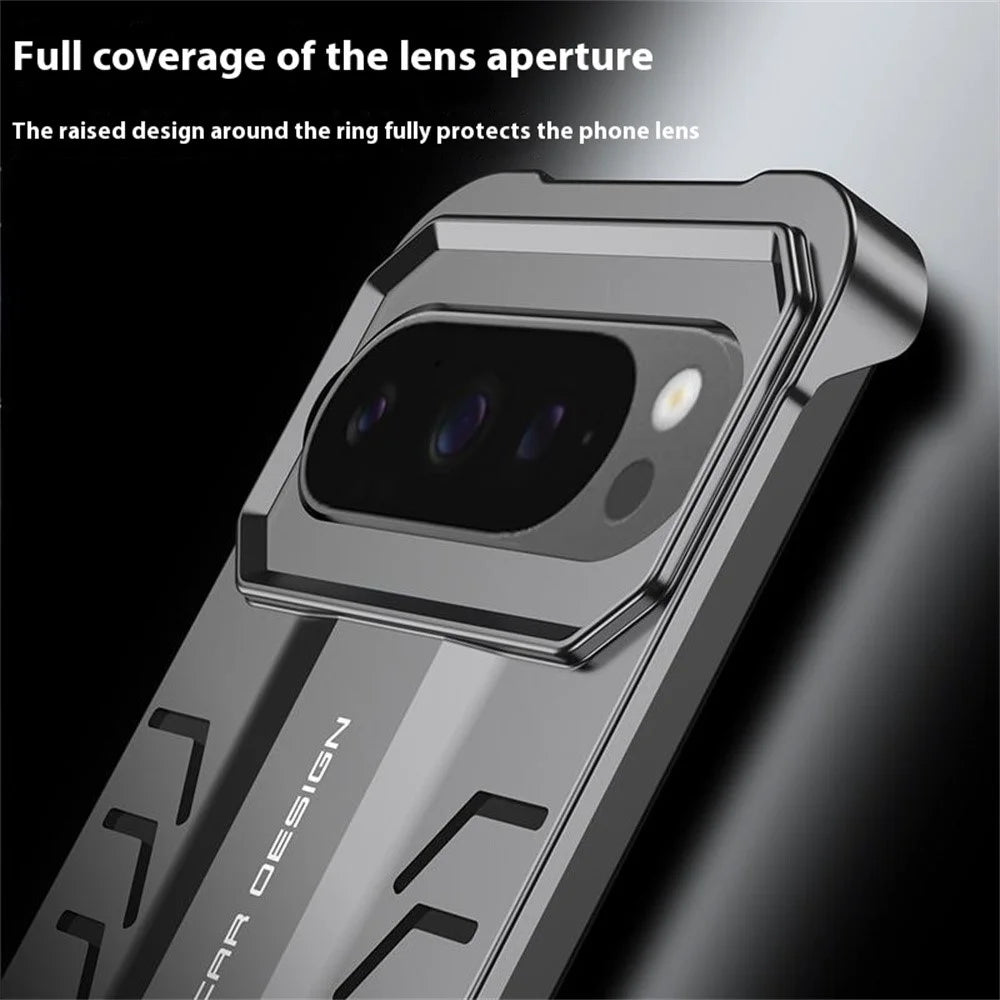 DYONG For Google Pixel 9 / 9 Pro Metal Case Snap-Open Design Heat Dissipation Shockproof Phone Cover - Titanium Silver - 6