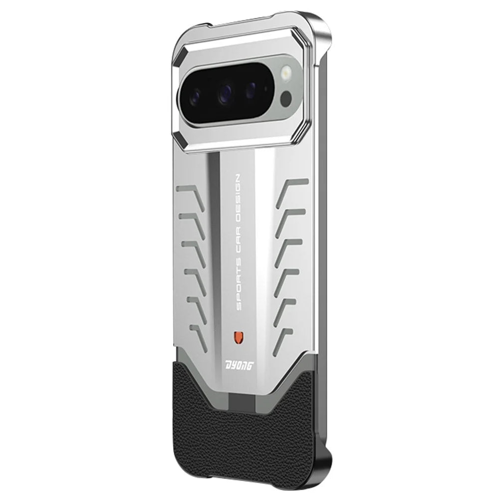 DYONG For Google Pixel 9 Pro XL Metal Case Snap-Open Design Heat Dissipation Shockproof Phone Cover - Titanium Silver - 1