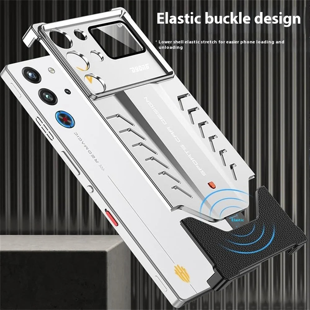 DYONG Metal Case for ZTE nubia Red Magic 10 Pro 5G / 10 Pro+ 5G Snap-Open Design Heat Dissipation Shockproof Phone Cover - Titanium Silver - 2