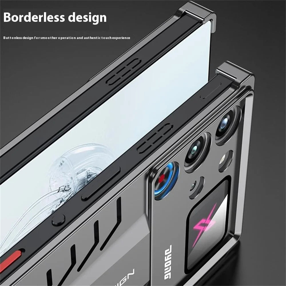 DYONG Metal Case for ZTE nubia Red Magic 10 Pro 5G / 10 Pro+ 5G Snap-Open Design Heat Dissipation Shockproof Phone Cover - Titanium Silver - 6