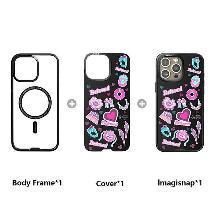 CASEEVO For iPhone 15 Pro Magnetic Case Compatible with MagSafe TPU Acrylic Phone Cover with Detachable Backplate - Beloved Tale - 3