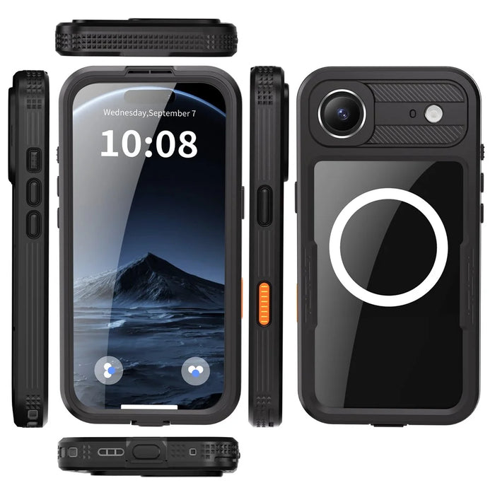 REDPEPPER For iPhone Air IP68 Waterproof Case Clear Back Phone Cover Compatible with MagSafe - Black - 3