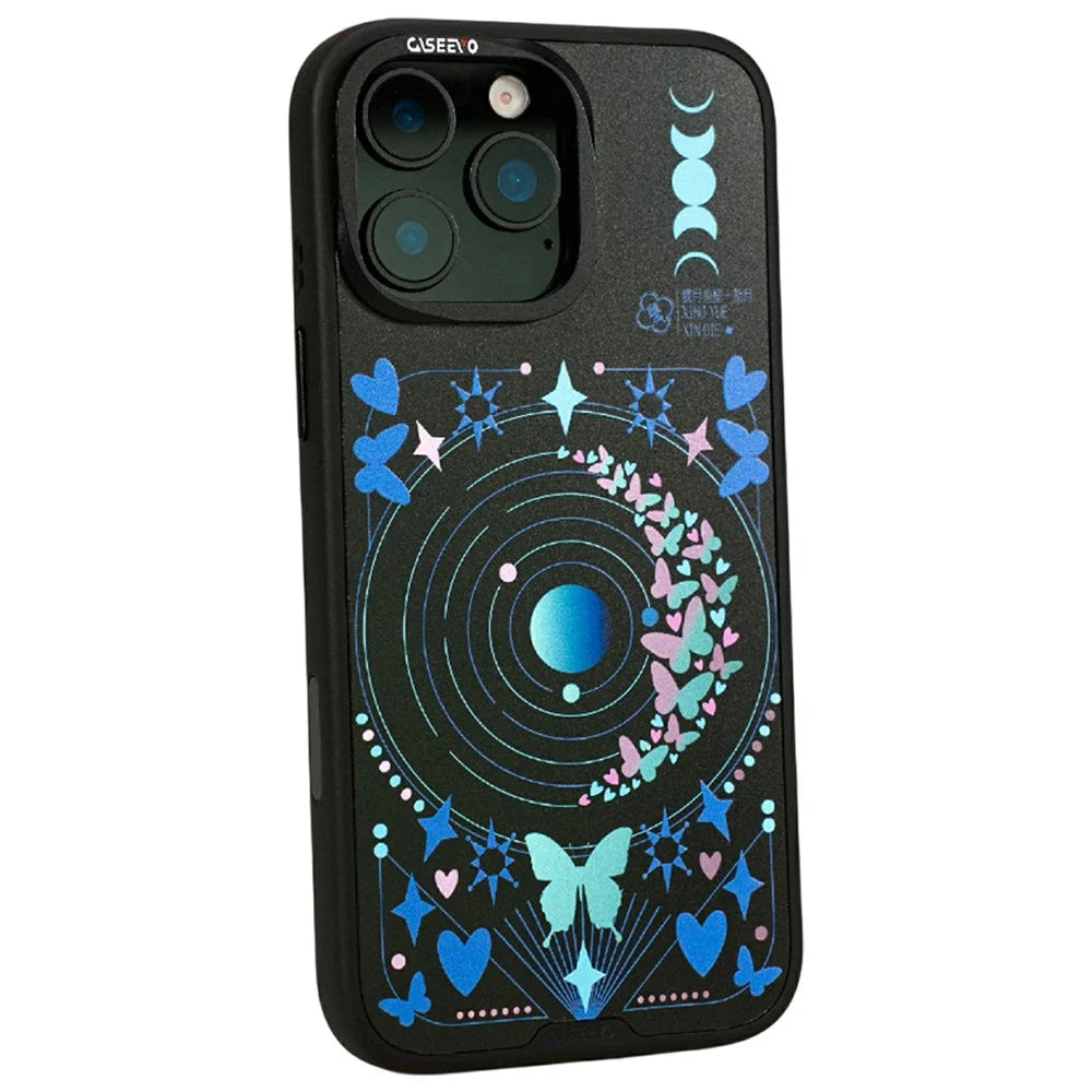 CASEEVO For iPhone 15 Pro Max Magnetic Case TPU Acrylic Phone Cover with Detachable Backplate - New Moon - 1