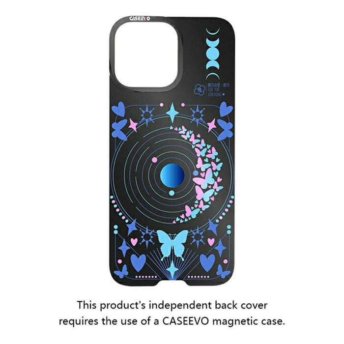 CASEEVO For iPhone 15 Pro Max Magnetic Case TPU Acrylic Phone Cover with Detachable Backplate - New Moon - 2