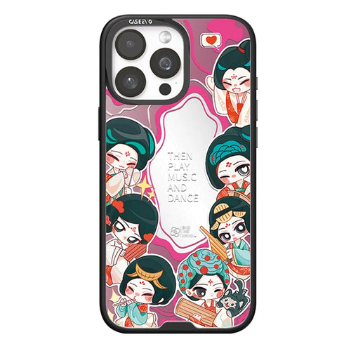 CASEEVO For iPhone 15 Pro Case Compatible with MagSafe TPU Acrylic Phone Cover with Tang Dynasty Ladies Backplate - Palace Music - 1