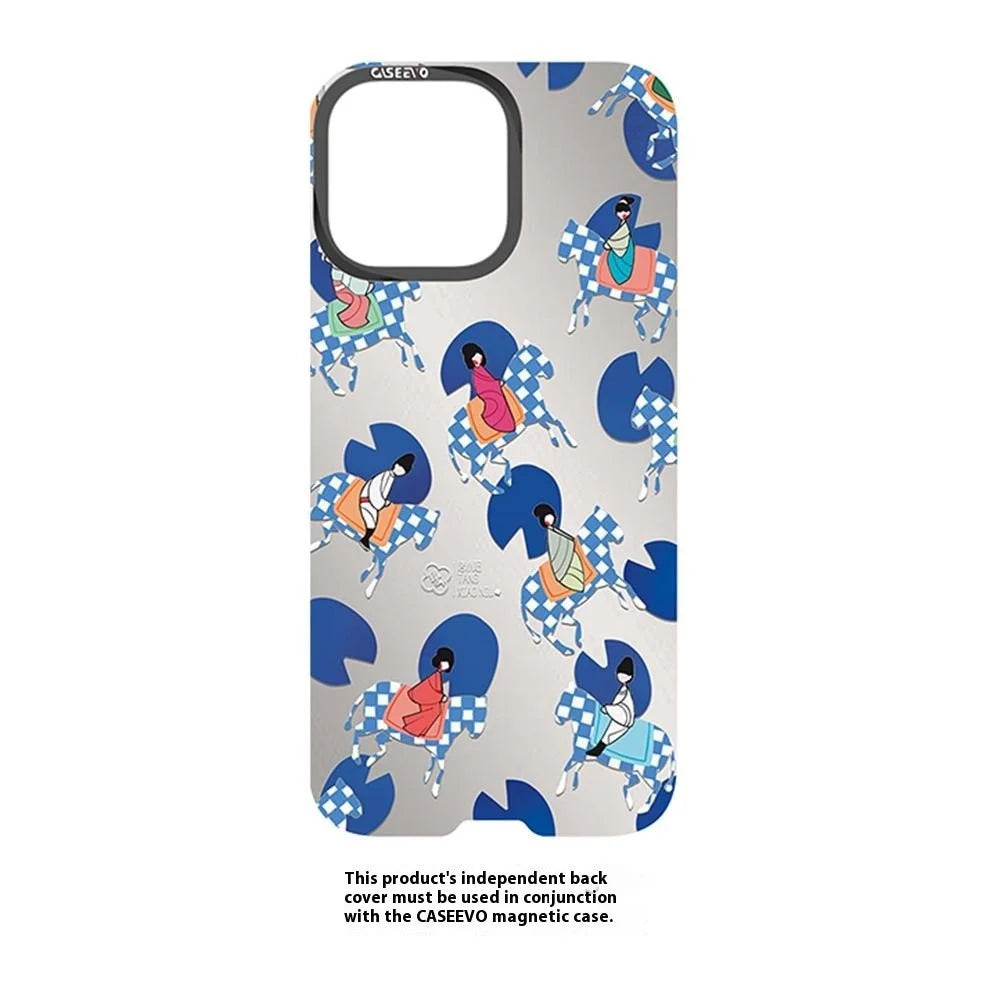 CASEEVO For iPhone 14 Pro Case Compatible with MagSafe TPU Acrylic Phone Cover with Tang Dynasty Ladies Backplate - Spring Outing - 3