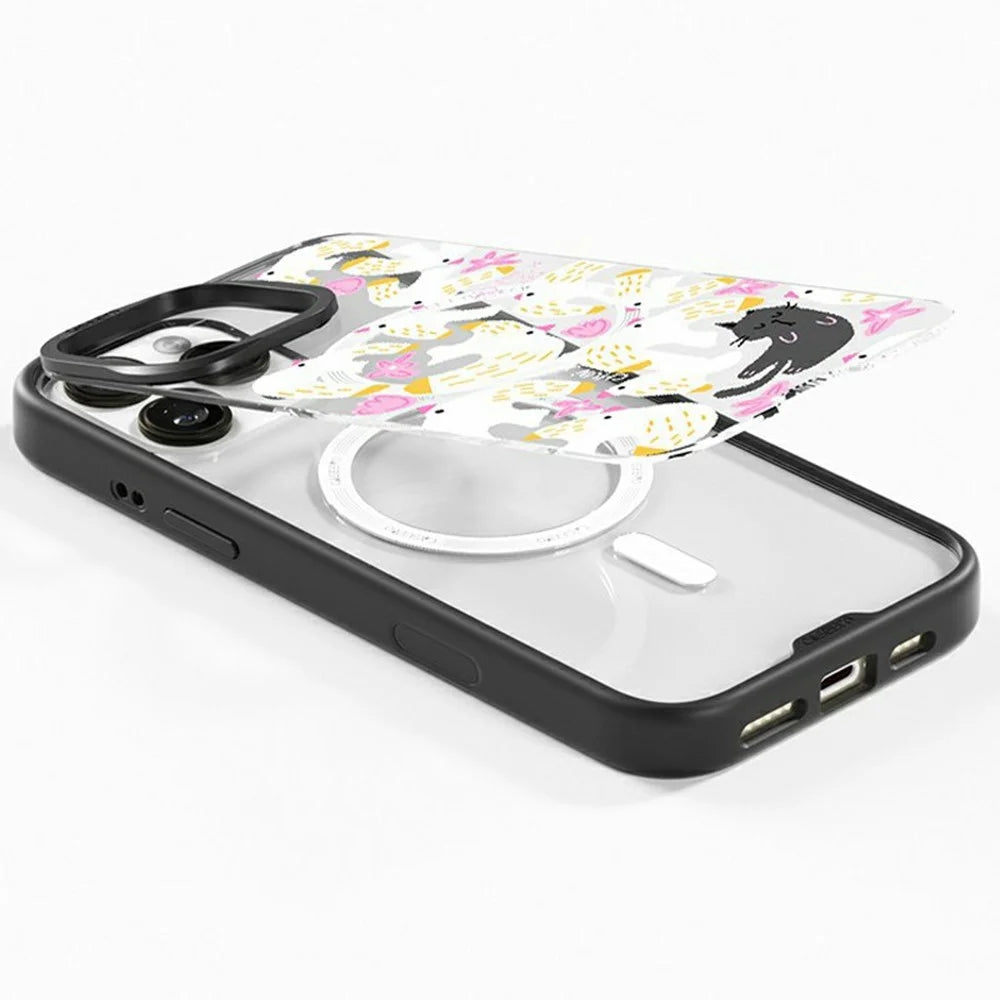 CASEEVO For iPhone 15 Pro Case Compatible with MagSafe TPU Acrylic Phone Cover with Poetic Illustration Backplate - Spring River at Dusk - 4