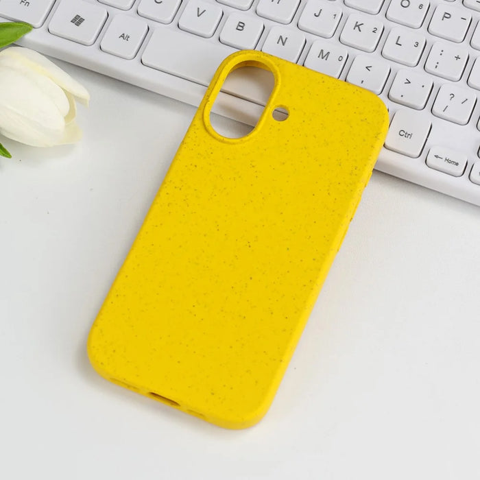 For iPhone 17 Case Biodegradable Wheat Straw + TPU Matte Phone Cover - Yellow - 1