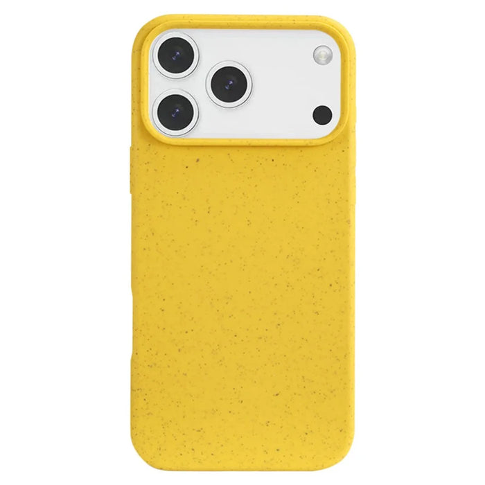 For iPhone 17 Pro Max Case Biodegradable Wheat Straw + TPU Matte Phone Cover - Yellow - 1