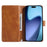 For iPhone 18 Pro / 17 Pro Case Split Leather Magnetic Wallet Phone Protector with Wrist Strap - Brown - 2