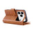 For iPhone 18 Pro / 17 Pro Case Split Leather Magnetic Wallet Phone Protector with Wrist Strap - Brown - 4