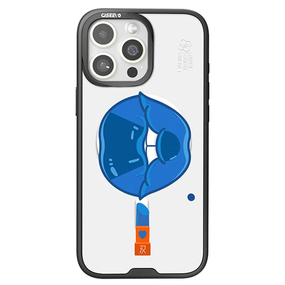 CASEEVO For iPhone 16 Pro Magnetic Case Compatible with MagSafe TPU Acrylic Phone Cover with Lip Pattern Back Panel - Han Dynasty - 1